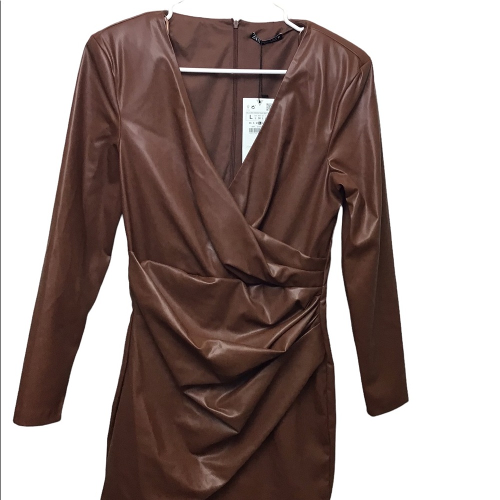 Zara Vegan Leather Dress Size Large
